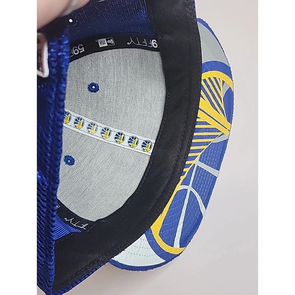 Golden State Warriors New Era 59Fifty Blue Hat Cap NBA GSW Size 7 1/2 NWT